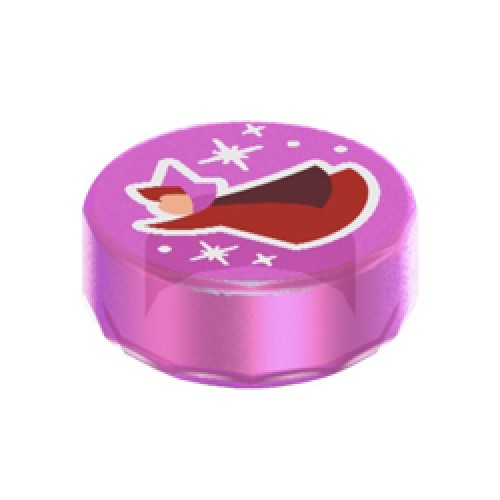 Flat Tile 1x1 Round with Red Fairy Godmother Flora Transparent Medium Violet with Opalescence Flat Tile 1x1 Round with Red Fairy Godmother Flora Transparent Medium Violet with Opalescence