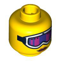 Downhill Skier Head Bright Yellow