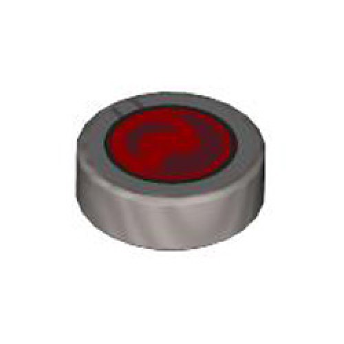 Flat Tile 1x1 Round Number 303 Silver Metallic