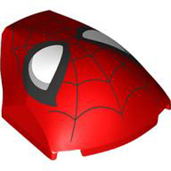 Design Element 4x5x1 2/3 Number 1 with Spiderman Mask Bright Red