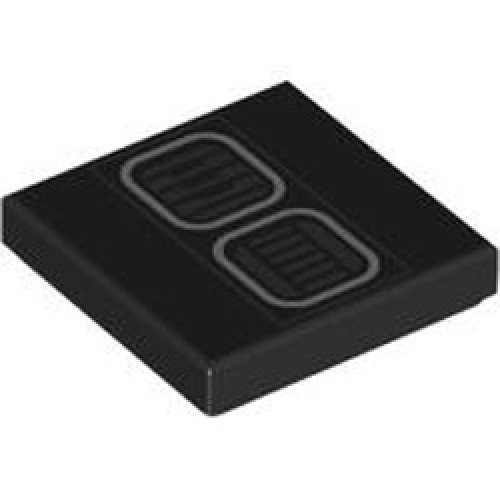 Flat Tile 2x2 Number 732 Black