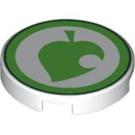 Flat Tile 2x2 Round Number 1318 White