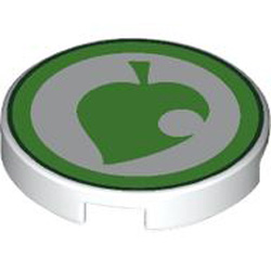 Flat Tile 2x2 Round Number 1318 White