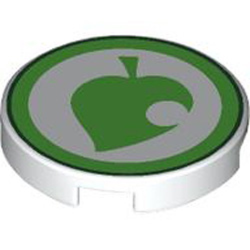 Flat Tile 2x2 Round Number 1318 White