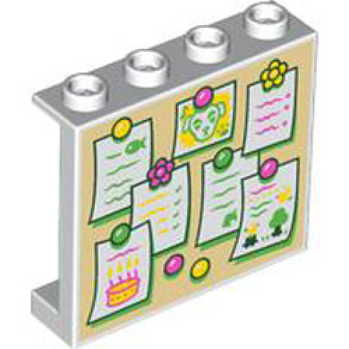 Wall Element 1x4x3 Notice Board with Notes and Pictures White