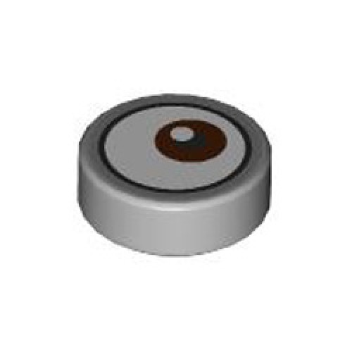 Flat Tile 1x1 Round Number 307 Medium Stone Grey