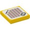 Flat Tile 2x2 with Sticker Number 128 Bright Yellow