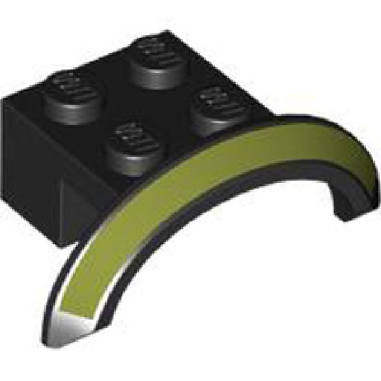 Brick 2x4x1 with Screen Number 3 Black