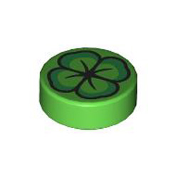 Flat Tile 1x1 Round Number 324 Bright Green