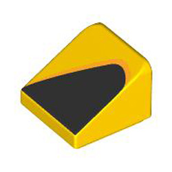 Roof Tile 1x1x2/3 Number 19 Bright Yellow