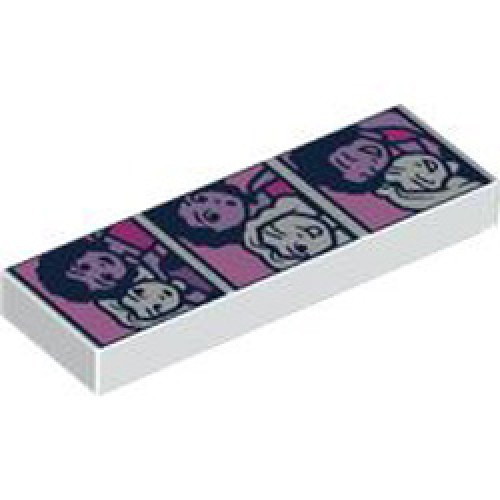 Flat Tile 1x3 Number 57 White