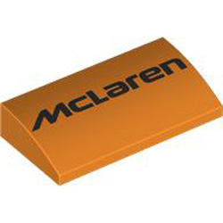 Plate with Bow 2x4x2/3 Number 25 Bright Orange