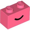 Brick 1x2 Number 130 Vibrant Coral