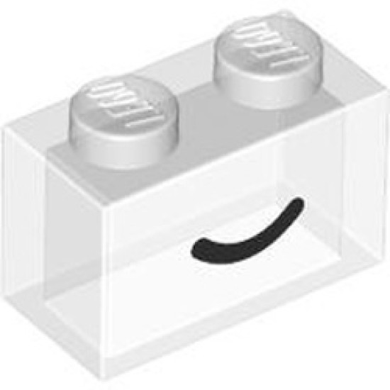 Brick 1x2 without Pin Number 5 Transparent White