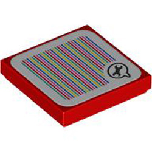 Flat Tile 2x2 with Sticker Number 280 Bright Red Flat Tile 2x2 with Sticker Number 280 Bright Red