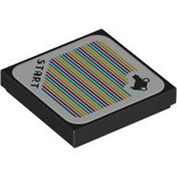 Flat Tile 2x2 with Sticker Number 284 Black