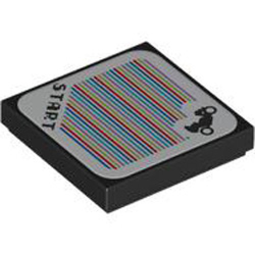 Flat Tile 2x2 with Sticker Number 285 Black