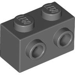 Brick 1x2 with 2 Knobs Dark Stone Grey