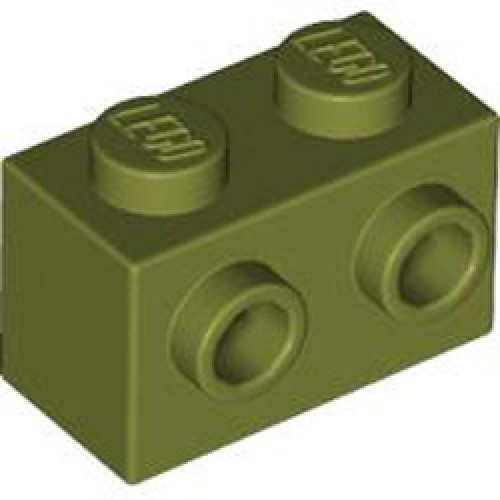 Brick 1x2 with 2 Knobs Olive Green