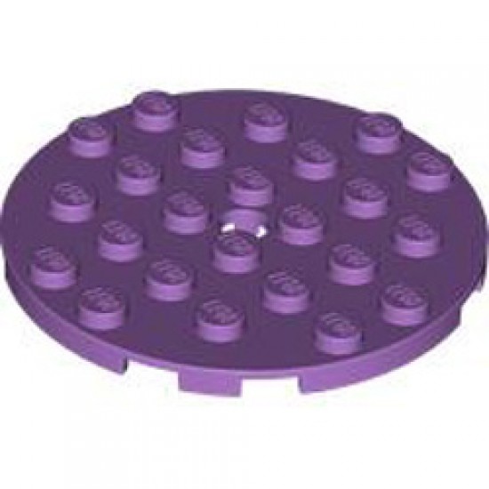 Plate 6x6 Round with Tube Snap Medium Lavender