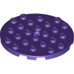 Plate 6x6 Round with Tube Snap Medium Lilac