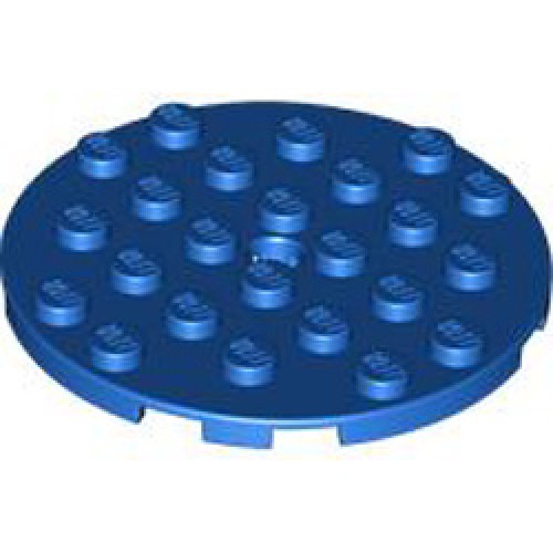Plate 6x6 Round with Tube Snap Bright Blue