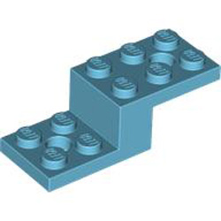 Stone 1x2x1 1/3 with 2 Plates 2x2 Medium Azur Stone 1x2x1 1/3 with 2 Plates 2x2 Medium Azur
