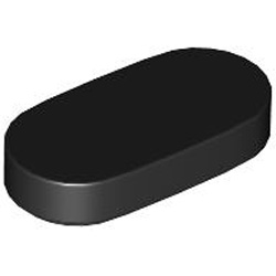 Tile 1x2 1/2 Circle Black