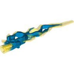 Flame 3x10x1 with Cross Hole Transparent Blue with Transparent Yellow