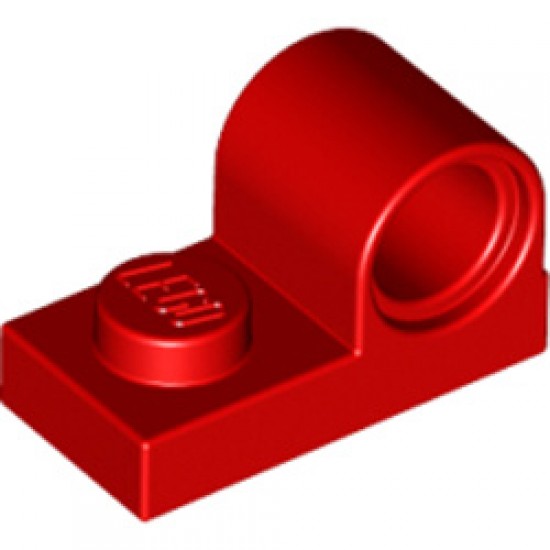 Plate 1x2 with Horizontal Hole Diameter 4.8 Bright Red