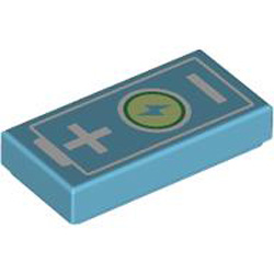 Flat Tile 1x2 Number 502 Medium Azur