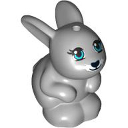 Bunny Decorated Number 2 Medium Stone Grey
