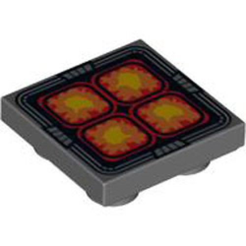 Flat Tile 2x2 Inverted Number 5 Dark Stone Grey