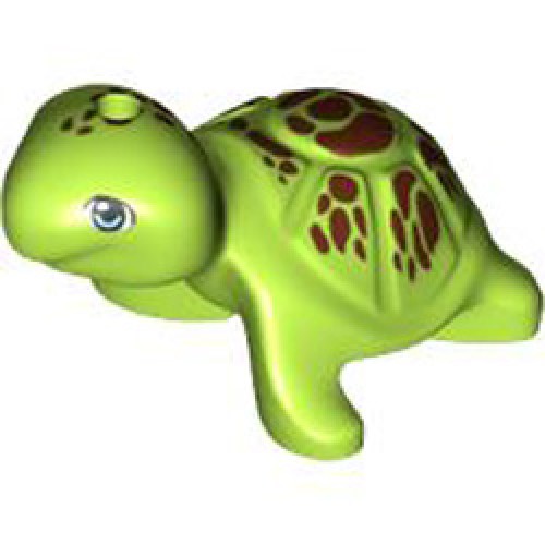 Turtle with Hole Diameter 1.5 - Decorated 1 Bright Yellowish Green Turtle with Hole Diameter 1.5 - Decorated 1 Bright Yellowish Green