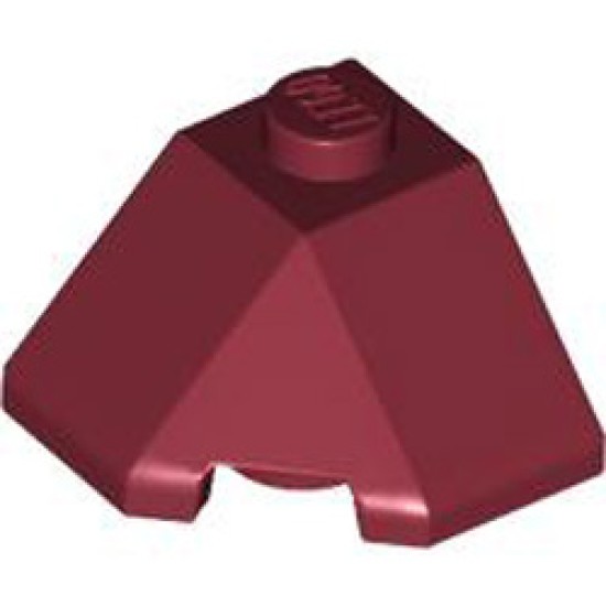 Roof Tile 2x2x1 45 Degree Bottom 45 Degree Dark Red