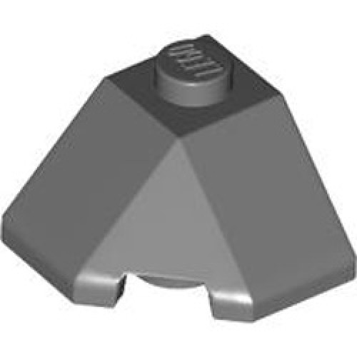 Roof Tile 2x2x1 45 Degree Bottom 45 Degree Dark Stone Grey