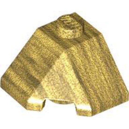 Roof Tile 2x2x1 45 Degree Bottom 45 Degree Warm Gold