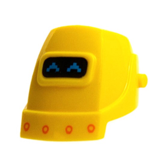 Helmet Number 21 Welding Mask with Pixelated Eyes with Rivets Bright Yellow