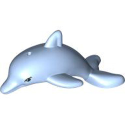 Dolphin with Hole Diameter 1.5 - Decorated Number 1 Light Royal Blue