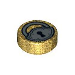 Flat Tile 1x1 Round Number 14 Warm Gold