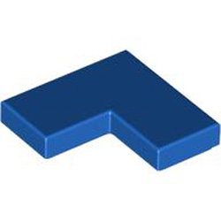 Flat Tile Corner 1x2x2 Bright Blue
