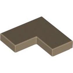 Flat Tile Corner 1x2x2 Sand Yellow