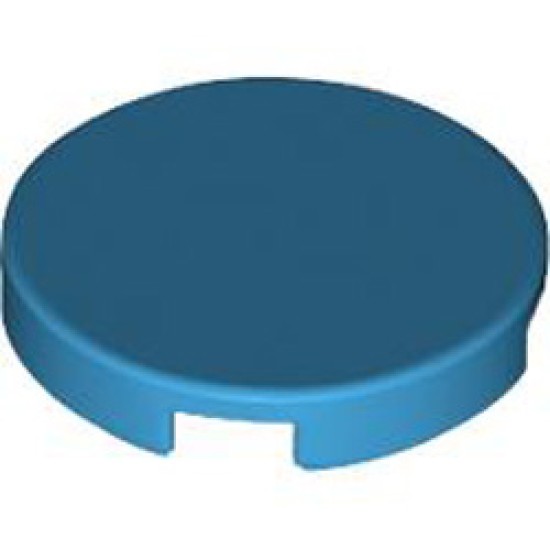 Flat Tile 2x2 Round Dark Azur