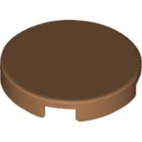 Flat Tile 2x2 Round Medium Nougat