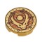 Flat Tile 2x2 Round with Gold Dragon Head Warm Gold