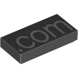 Flat Tile 1x2 Number 126 Black