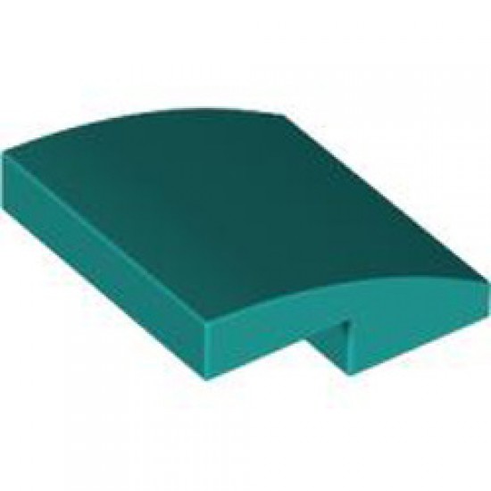 Plate with Bow 2x2x2/3 Bright Bluish Green
