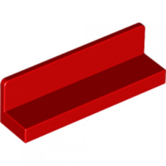 Wall Element 1x4x1 with Round Corners Bright Red