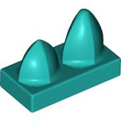 Plate 1x2 with 2 Vertical Teeth Bright Bluish Green