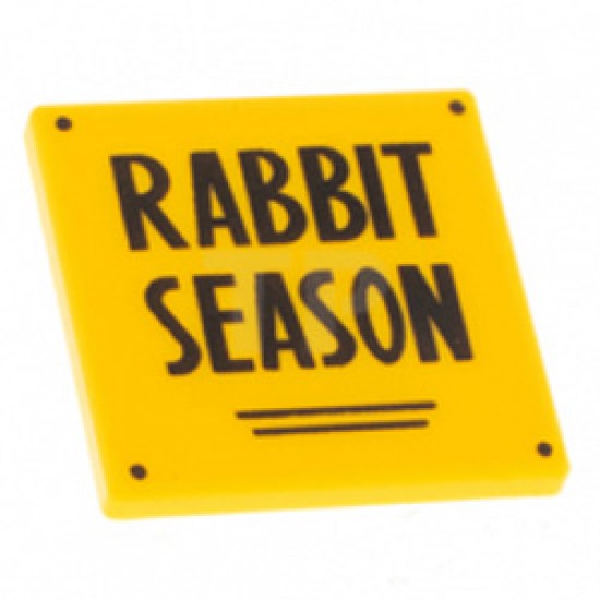 Four-Sided Sign with Snap with Rabbit Season Bright Yellow